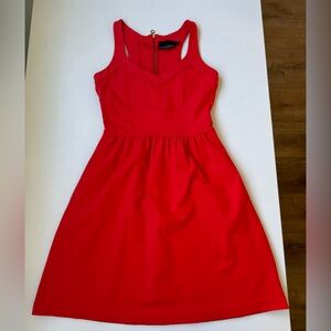 Cynthia Rowley Stretchy Orange Zip Back Dress - Size Sm